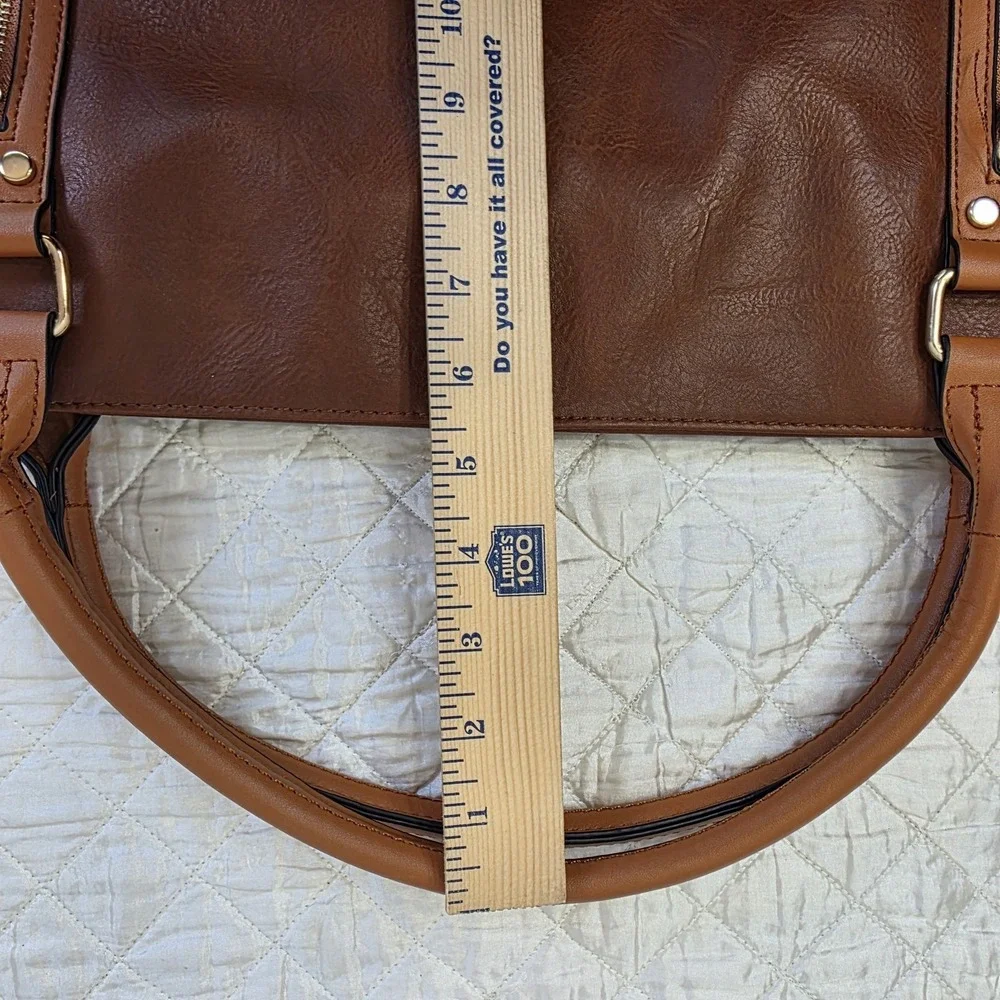 New Brown Soft Faux Leather Elegant Hobo Tote Bag with Crossbody Strap for Women